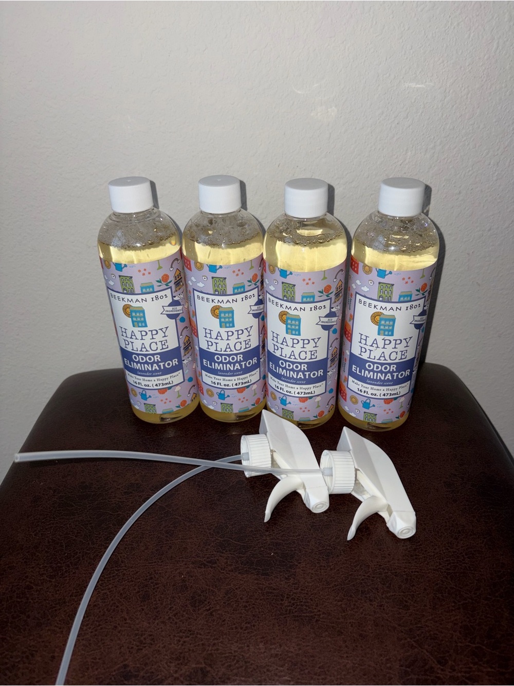 Beekman 1802 Happy Place Odor Eliminator Spray Bottles - Yellow & White